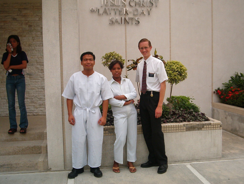 Elder Sangco, Judy Santiago and me at Judy's baptism