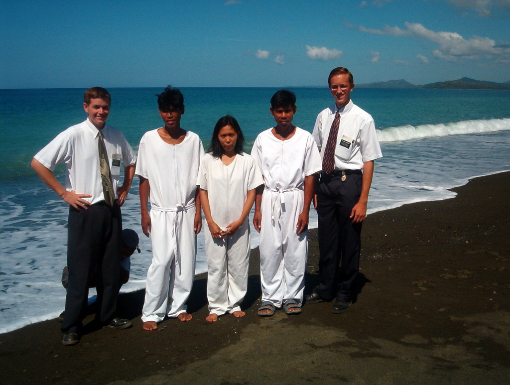 Us with the Manzos before their baptism. (Cox, Rollie, Elsie, Bro Manzo, Arnesen)